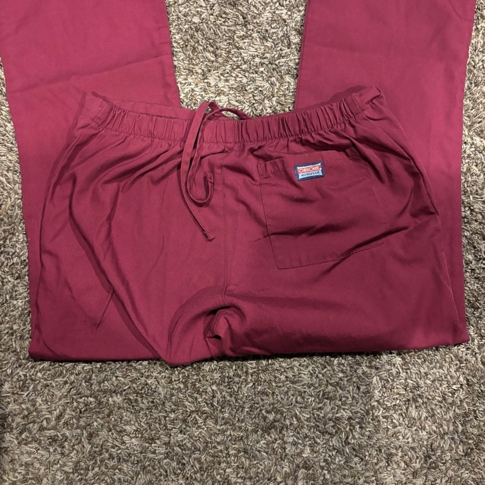 Cherokee Workwear Burgundy Scrub Pants